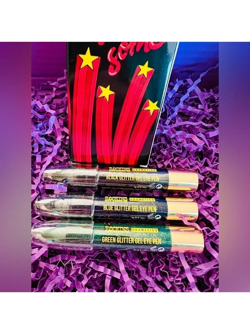 Rockins Cosmetics Hot Mess Glitter Gel Eye Pens Box Set